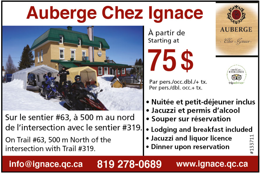 Auberge Chez Ignace Forfaits Motoneige