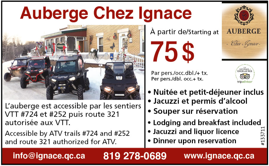 Auberge Chez Ignace Forfaits Quad